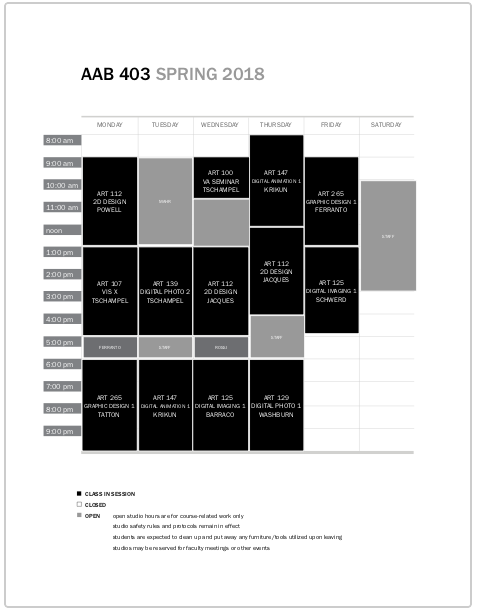Open Studio Hours